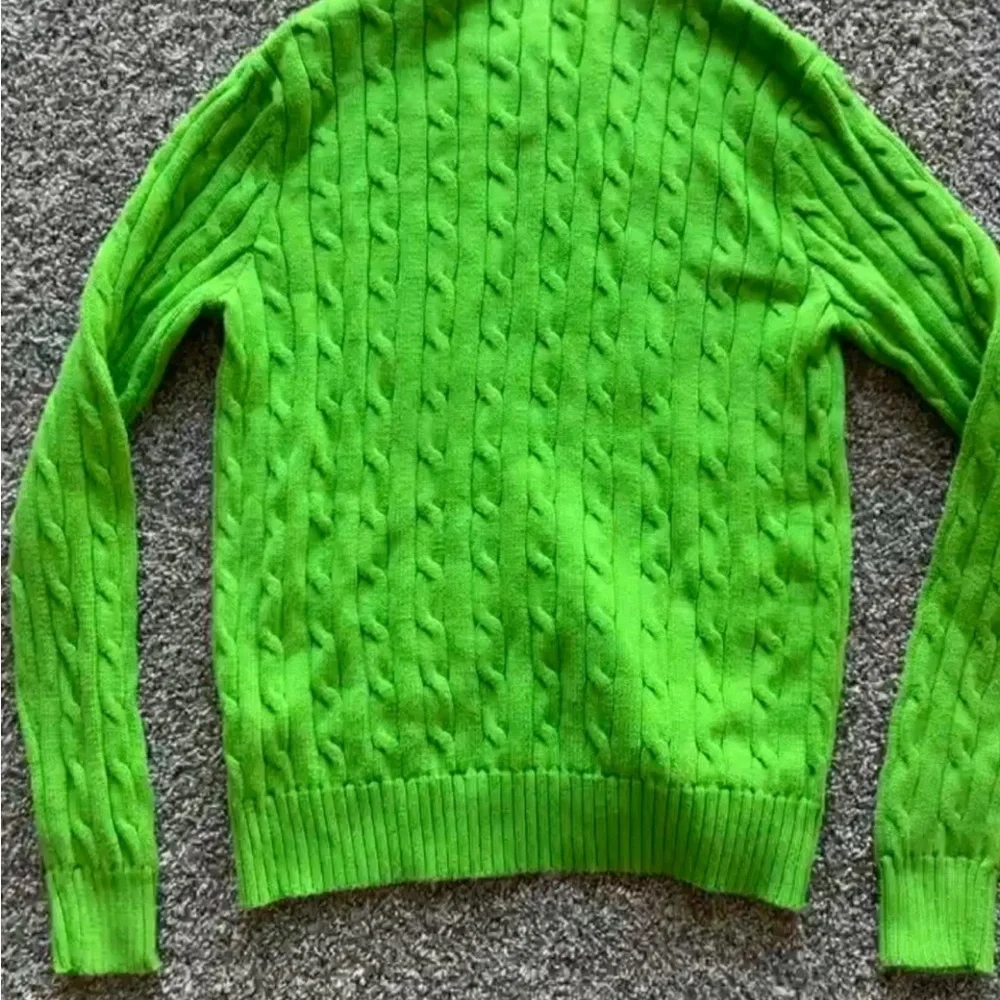 Polo Ralph Lauren Women’s Large Cable Knit Crewneck Sweater - Bright Green - Picture 2 of 3